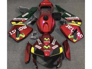 2003-2004 Deep Red Movistar Honda CBR600RR Motorcycle Fairings