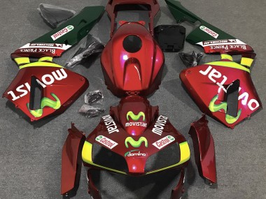 2003-2004 Deep Red Movistar Honda CBR600RR Motorcycle Fairings