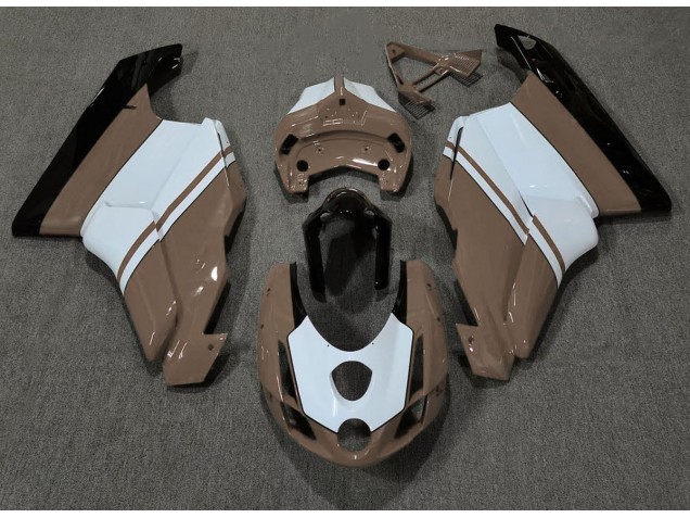 2003-2004 Gloss Brown & White Ducati 749 999 Motorcycle Fairings 2003-2004 Gloss Brown & White Ducati 749 999 Motorcycle Fairings