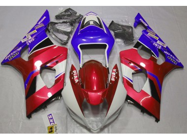 2003-2004 Gloss Candy Red and Blue Suzuki GSXR 1000 Motorcycle Fairings