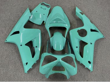 2003-2004 Gloss Cyan Plain Kawasaki ZX6R Motorcycle Fairings