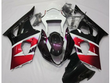 2003-2004 Gloss Red and White Suzuki GSXR 1000 Motorcycle Fairings