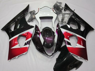 2003-2004 Gloss Red and White Suzuki GSXR 1000 Motorcycle Fairings