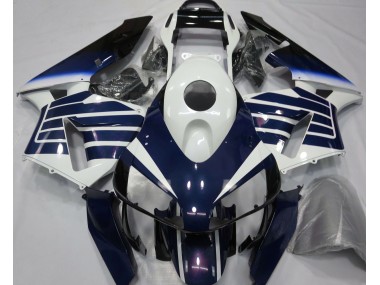 2003-2004 Gloss White & Blue Fade Honda CBR600RR Motorcycle Fairings
