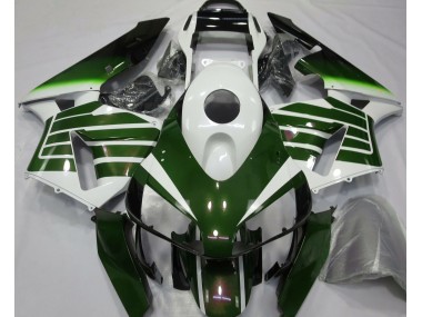 2003-2004 Gloss White & Green Fade Honda CBR600RR Motorcycle Fairings