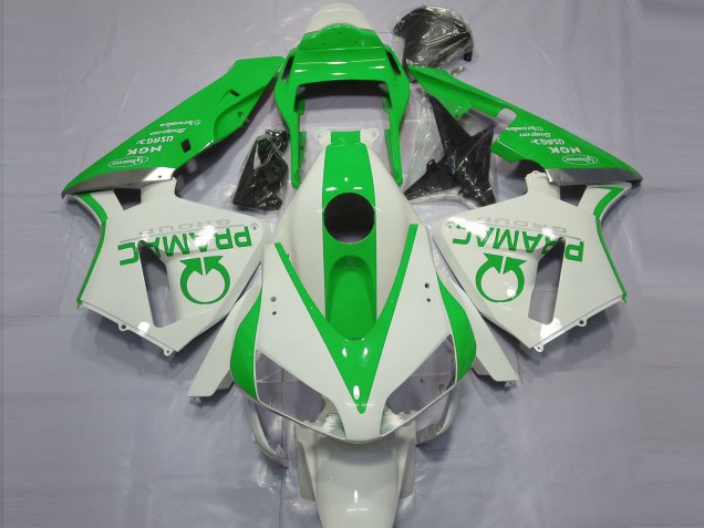 2003-2004 Gloss White and Green PRAMAC Honda CBR600RR Motorcycle Fairings 2003-2004 Gloss White and Green PRAMAC Honda CBR600RR Motorcycle Fairings
