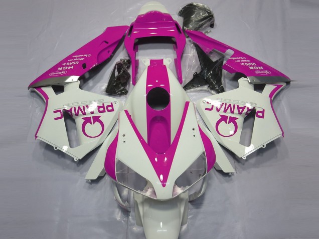 2003-2004 Gloss White and Pink PRAMAC Honda CBR600RR Motorcycle Fairings 2003-2004 Gloss White and Pink PRAMAC Honda CBR600RR Motorcycle Fairings