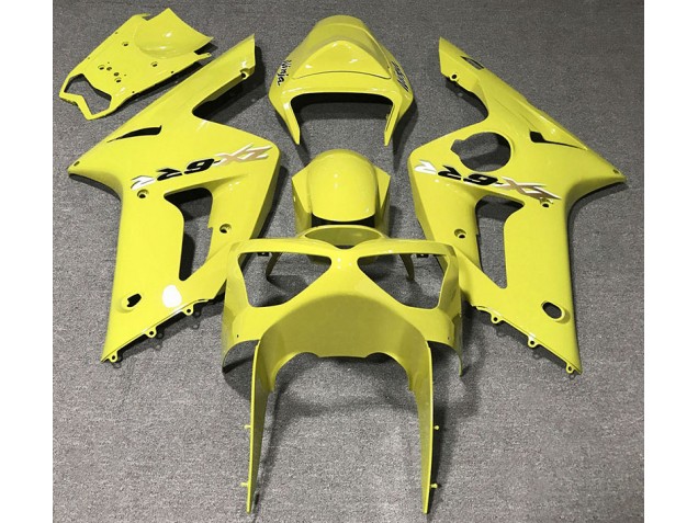 2003-2004 Gloss Yellow Kawasaki ZX6R Motorcycle Fairings 2003-2004 Gloss Yellow Kawasaki ZX6R Motorcycle Fairings