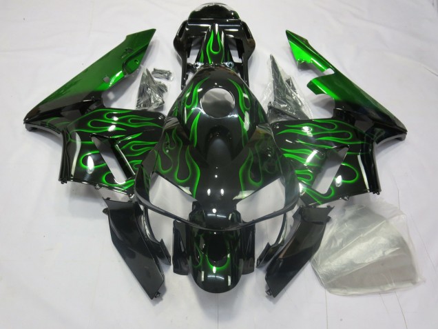 2003-2004 Green Flames Honda CBR600RR Motorcycle Fairings 2003-2004 Green Flames Honda CBR600RR Motorcycle Fairings