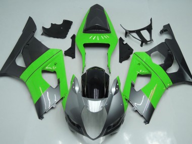 2003-2004 Green Silver and Black Suzuki GSXR 1000 Motorcycle Fairings