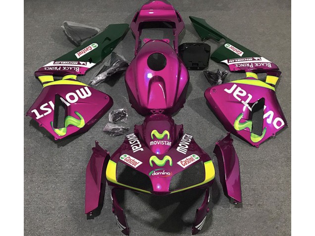 2003-2004 Hot Pink Movistar Honda CBR600RR Motorcycle Fairings 2003-2004 Hot Pink Movistar Honda CBR600RR Motorcycle Fairings