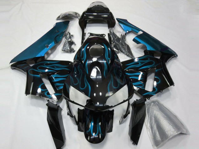 2003-2004 Light Blue Flames Honda CBR600RR Motorcycle Fairings 2003-2004 Light Blue Flames Honda CBR600RR Motorcycle Fairings