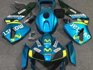 2003-2004 Light Blue Movistar Honda CBR600RR Motorcycle Fairings