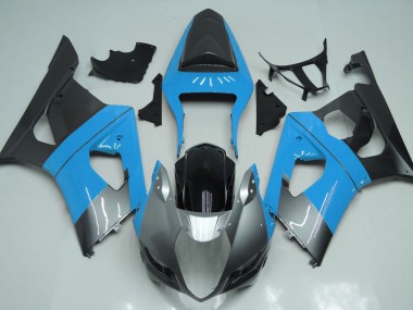 2003-2004 Light Blue Silver and Black Suzuki GSXR 1000 Motorcycle Fairings