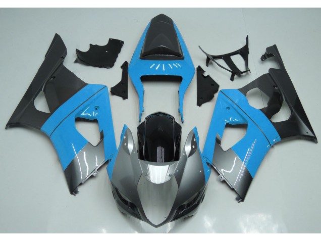 2003-2004 Light Blue Silver and Black Suzuki GSXR 1000 Motorcycle Fairings 2003-2004 Light Blue Silver and Black Suzuki GSXR 1000 Motorcycle Fairings