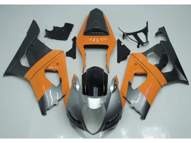 2003-2004 Light Orange Silver and Black Suzuki GSXR 1000 Motorcycle Fairings 2003-2004 Light Orange Silver and Black Suzuki GSXR 1000 Motorcycle Fairings