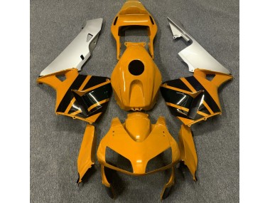 2003-2004 Mustard Yellow & Matte Silver Honda CBR600RR Motorcycle Fairings