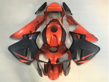 2003-2004 Orange and Matte Black Honda CBR600RR Motorcycle Fairings