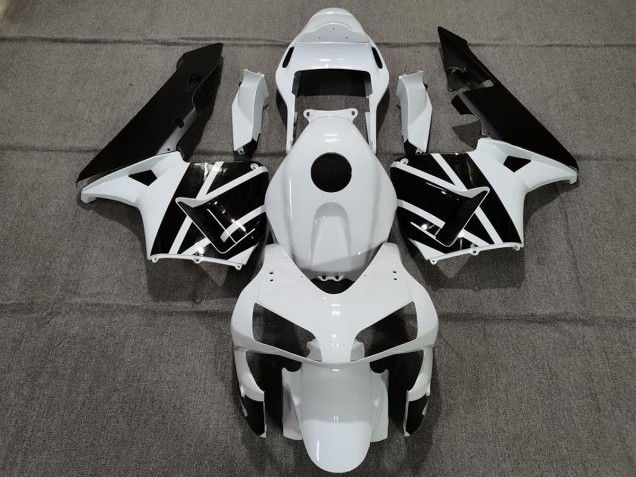 2003-2004 Pearl White and Black Honda CBR600RR Motorcycle Fairings 2003-2004 Pearl White and Black Honda CBR600RR Motorcycle Fairings