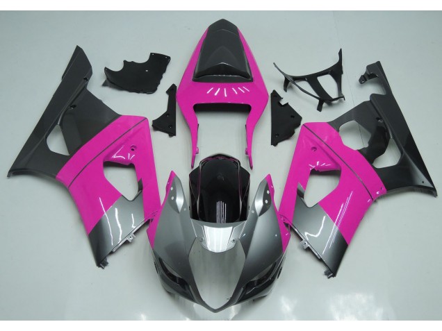 2003-2004 Pink Silver and Black Suzuki GSXR 1000 Motorcycle Fairings 2003-2004 Pink Silver and Black Suzuki GSXR 1000 Motorcycle Fairings