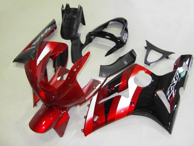 2003-2004 Red and Black Kawasaki ZX6R Motorcycle Fairings 2003-2004 Red and Black Kawasaki ZX6R Motorcycle Fairings