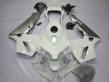 2003-2004 Silver and White Honda CBR600RR Motorcycle Fairings