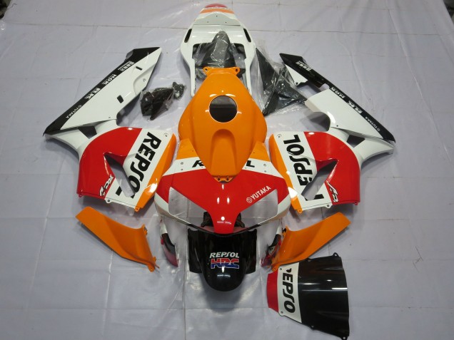 2003-2004 White Orange Repsol Honda CBR600RR Motorcycle Fairings 2003-2004 White Orange Repsol Honda CBR600RR Motorcycle Fairings