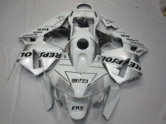 2003-2004 White Silver Repsol Honda CBR600RR Motorcycle Fairings 2003-2004 White Silver Repsol Honda CBR600RR Motorcycle Fairings