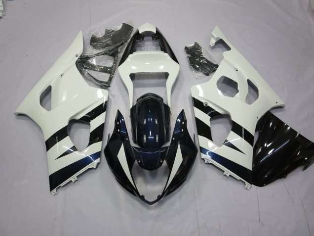 2003-2004 White and Black Suzuki GSXR 1000 Motorcycle Fairings 2003-2004 White and Black Suzuki GSXR 1000 Motorcycle Fairings