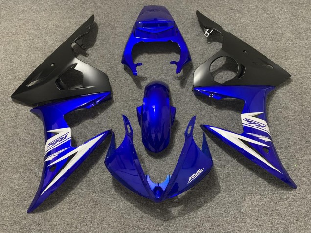 2003-2005 Blue White and Matte Yamaha R6 Motorcycle Fairings 2003-2005 Blue White and Matte Yamaha R6 Motorcycle Fairings