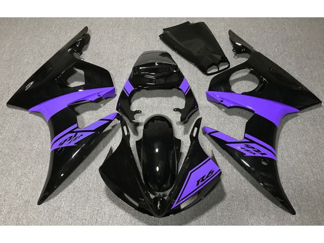 2003-2005 Gloss Black and Purple Yamaha R6 Motorcycle Fairings 2003-2005 Gloss Black and Purple Yamaha R6 Motorcycle Fairings