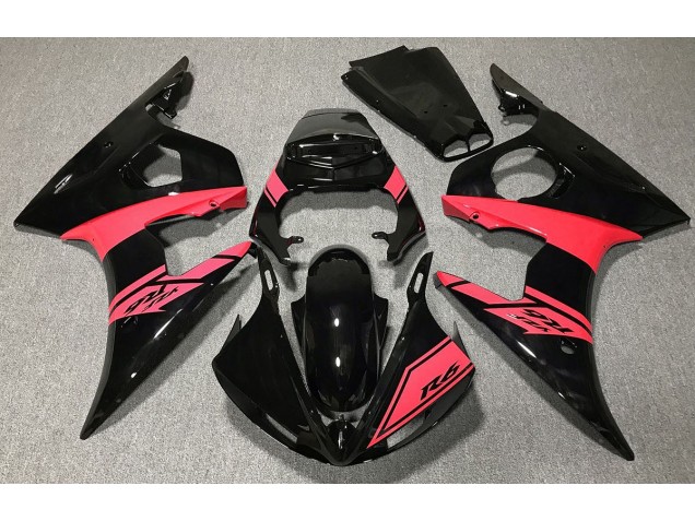 2003-2005 Gloss Black and Red Yamaha R6 Motorcycle Fairings 2003-2005 Gloss Black and Red Yamaha R6 Motorcycle Fairings