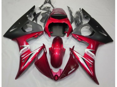 2003-2005 Gloss Red & White Yamaha R6 Motorcycle Fairings