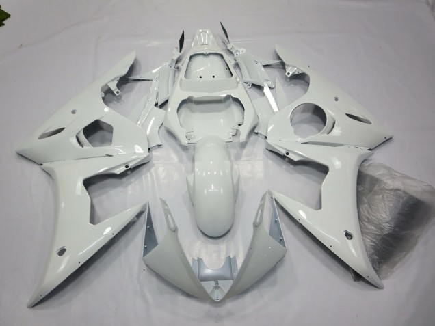 2003-2005 Gloss White Yamaha R6 Motorcycle Fairings 2003-2005 Gloss White Yamaha R6 Motorcycle Fairings