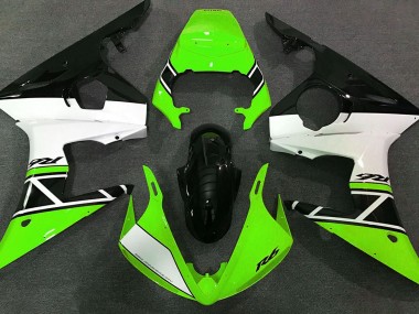 2003-2005 Green White and Black Yamaha R6 Motorcycle Fairings