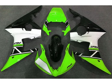 2003-2005 Green White and Black Yamaha R6 Motorcycle Fairings
