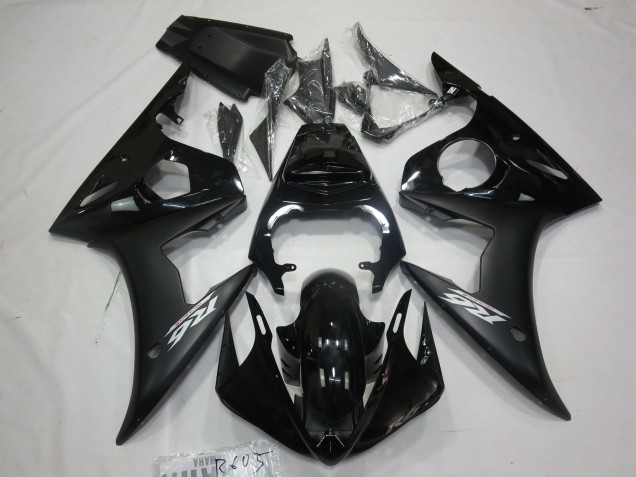 2003-2005 Matte Black White Decal Yamaha R6 Motorcycle Fairings 2003-2005 Matte Black White Decal Yamaha R6 Motorcycle Fairings