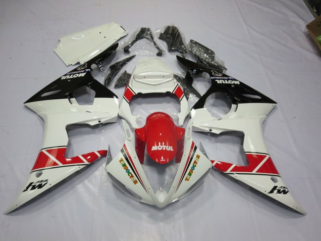 2003-2005 Motul Red and Black Yamaha R6 Motorcycle Fairings