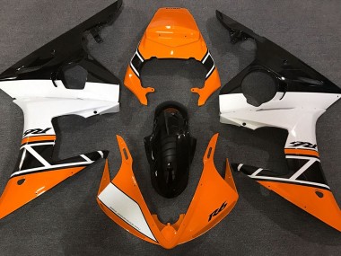 2003-2005 Orange White and Black Yamaha R6 Motorcycle Fairings