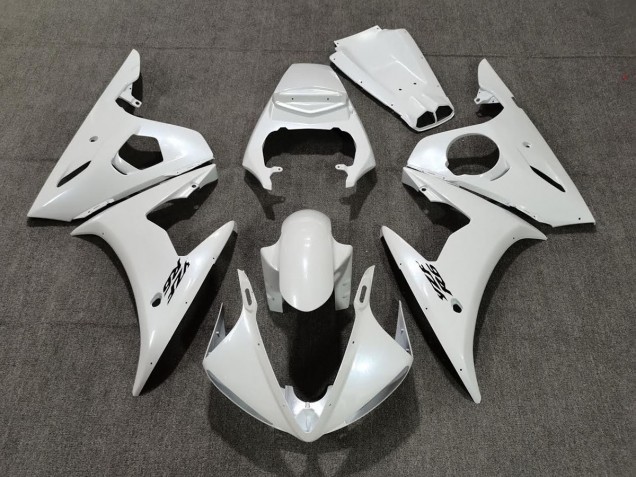 2003-2005 Pearl White Yamaha R6 Motorcycle Fairings 2003-2005 Pearl White Yamaha R6 Motorcycle Fairings