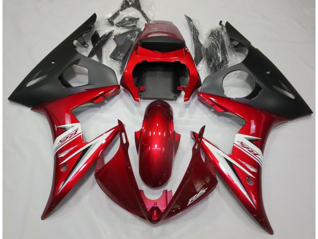 2003-2005 Red & White Yamaha R6 Motorcycle Fairings 2003-2005 Red & White Yamaha R6 Motorcycle Fairings