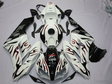 2004-2005 Black and Red Flame Honda CBR1000RR Motorcycle Fairings