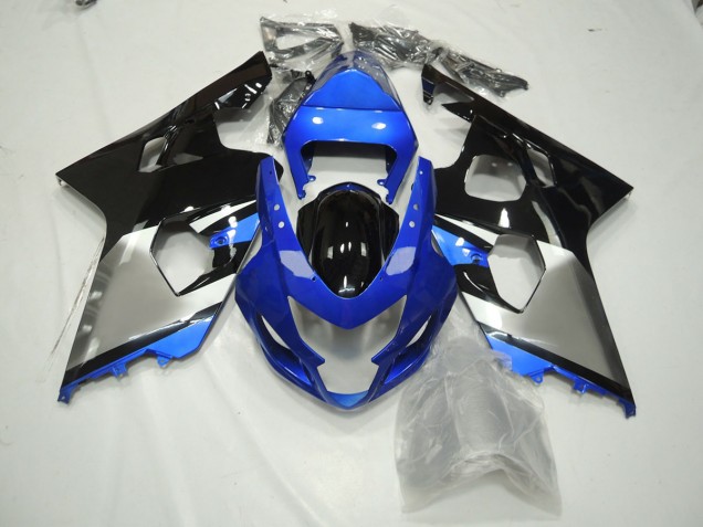 2004-2005 Blue Black and Silver Suzuki GSXR 600-750 Motorcycle Fairings 2004-2005 Blue Black and Silver Suzuki GSXR 600-750 Motorcycle Fairings