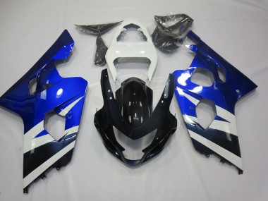 2004-2005 Blue White and Black Suzuki GSXR 600-750 Motorcycle Fairings