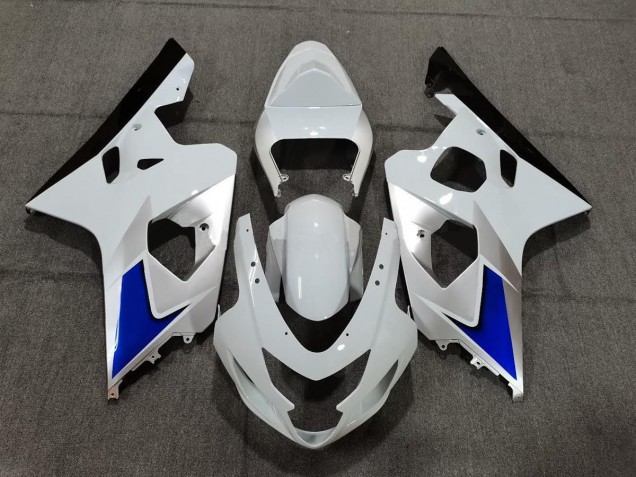 2004-2005 Blue White and Silver Style Suzuki GSXR 600-750 Motorcycle Fairings 2004-2005 Blue White and Silver Style Suzuki GSXR 600-750 Motorcycle Fairings