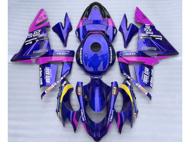 2004-2005 Blue and Pink Trickstar Kawasaki ZX10R Motorcycle Fairings 2004-2005 Blue and Pink Trickstar Kawasaki ZX10R Motorcycle Fairings