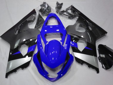 2004-2005 Blue and Silver Suzuki GSXR 600-750 Motorcycle Fairings