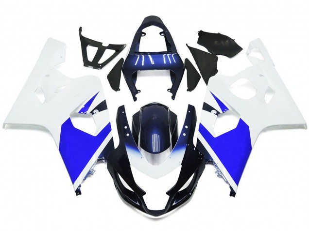 2004-2005 Bright White and Blue Suzuki GSXR 600-750 Motorcycle Fairings 2004-2005 Bright White and Blue Suzuki GSXR 600-750 Motorcycle Fairings