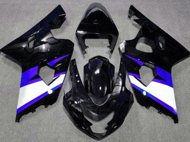 2004-2005 Gloss Black & Blue Suzuki GSXR 600-750 Motorcycle Fairings