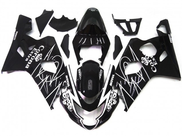 2004-2005 Gloss Black Corona Style Suzuki GSXR 600-750 Motorcycle Fairings 2004-2005 Gloss Black Corona Style Suzuki GSXR 600-750 Motorcycle Fairings